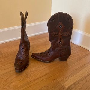 ARIAT Ladies brown leather Snip Toe Weatern Cowgirl Boots